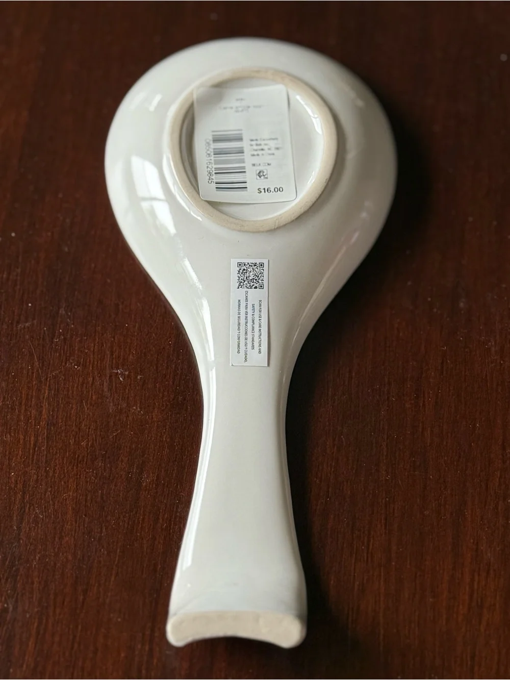 White Ceramic Serving Spoon Rest - Home Dining